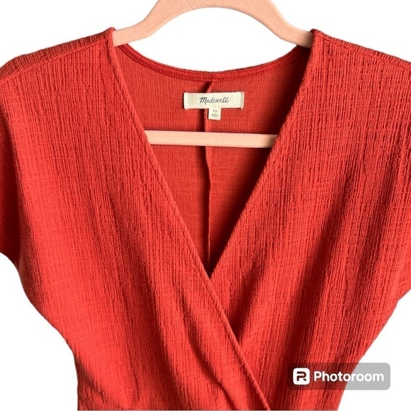 Madewell EUC Cross-Front Flutter-Sleeve Mini Dress size XS - Picture 6 of 7